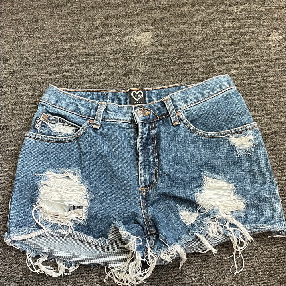 XOXO Ripped Denim Blue Jean Shorts